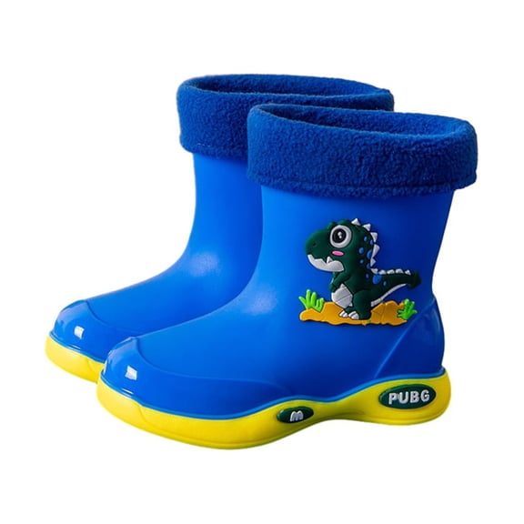 Advancent Botas de lluvia cómodas para niños - Let In Style Cute Rainboots Shoes Paraguas de lluvia Azul [felpa añadida] 29.1