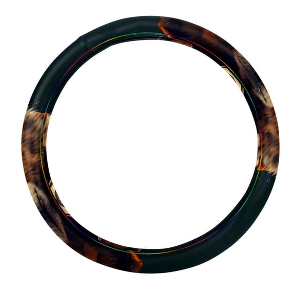 Xiong Fugu Car Wheel Cover, 14.5 Inch Printing PVC Leather Steering Wheel Cover Auto Accessories