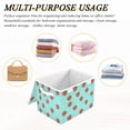 thumbnail image 6 of Yayeee Collapsible Cube Storage Bin with Lid Fabric Closet Decorative Basket with Handles, Strawberry Pattern, 6 of 7