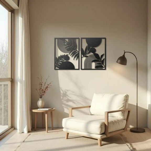 Bohemian Mid Century Modern Metal Wall Art Decor