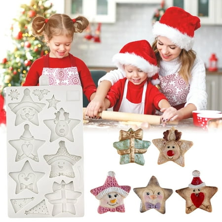 

TALKVE Christmas Decorations indoor Christmas Collection Fondant Cake Mould Chocolate Mould Cake Decoration Silicone Mould Chocolate Mould