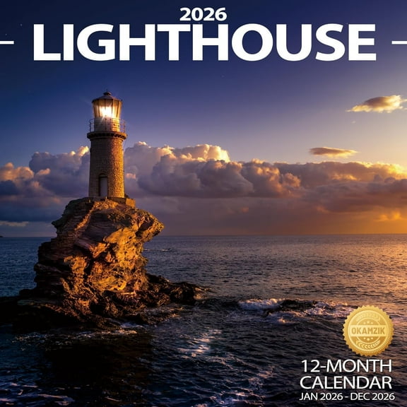 Wall Calendar 2026 Planner Calendar - Lighthouse Hangable Monthly Wall Calendar with Large Blocks for Organizing & Planning, Academic Schedule, Home, Office & family, Thick & Sturdy Paper