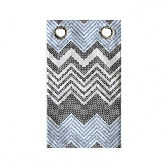 Chevron Hanging Pocket Organizer, Geometric Pattern with Contemporary Style Bicolour Zigzags, Printed Polyester Storage Bag with Pockets, 9" x 27", Sky Blue Charcoal Grey