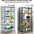 thumbnail image 7 of Storage Shelves with 20 Hooks, 5-Tier Foldable Shelf for Storage, Folding Shelf Unit Pantry Shelves with Wheels, Standing Shelving Unit for Kitchen Garage  Office Room Greenhouse, Blue, 7 of 7