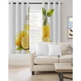 thumbnail image 2 of Summer Lemon Blackout Curtains for Bedroom Living Room Darkening Curtains 96 Inches Long Yellow Watercolor Pastel Country Retro Window Curtain 2 Panels Set Window Treatment Grommet Drapes 52"x96", 2 of 9