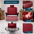 thumbnail image 2 of Sillon Premium Barberia Nanofort Silla Reclinable Giro 360 Neumatica Vino, 2 of 9