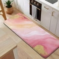 thumbnail image 5 of Pink Gold Marble Pattern Kitchen Rug Mat,Kitchen Runner Rugs Non Skid Washable,Decorative Kitchen Floor Mats for Kitchen,Sink,Laundry,17"x47.2", 5 of 7