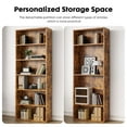 thumbnail image 7 of GIANNA 6-Shelf Bookcase, Floor Standing Storage Shelves, Rustic Brown, 7 of 7