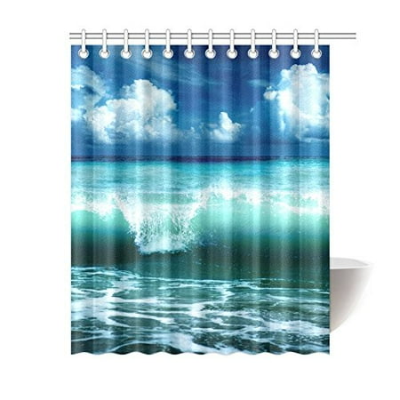 Gckg Sea Theme Shower Curtain Ocean Wave Blue Sky Polyester Fabric Bathroom Sets 60x72 Inches Canada
