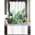 thumbnail image 6 of No Hook Cloth Fabric Shower Curtain with Snap in Liner, Green Leaves Waterproof Shower Curtains Set with See Through Top Window, Rustic Summer Botanical Tropical Plants Bath Curtains Shower 60"x72", 6 of 6