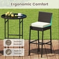 thumbnail image 6 of Gymax Set of 3 Outdoor Bar Set Patio Rattan Bar Height Table & Chairs w/ Glass Tabletop Mix Brown, 6 of 6