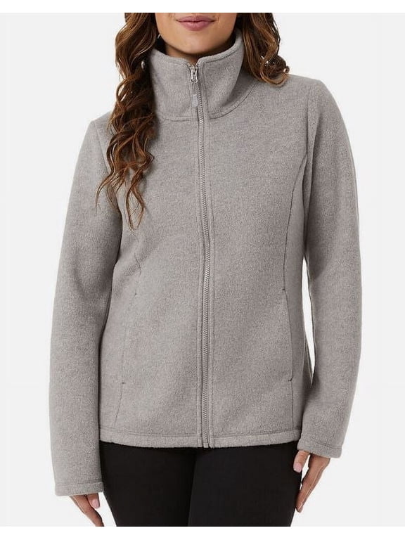 Ladies' Brushed Faux Wool Jacket, Gray XS