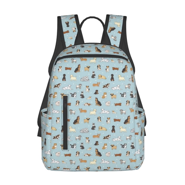 Balery Cartoon Doodle Puppy Mochila ligera para hombre y mujer: duradera e impermeable, ideal para la escuela, el trabajo, viajes y uso diario.