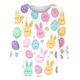 thumbnail image 5 of VKOYWKM Easter Shirts for Women Cute Bunny Rabbit Eggs Graphic Tees Casual 3/4 Length Sleeve Women Tops Loose Fit Crew Neck Easter Tshirts, 5 of 5