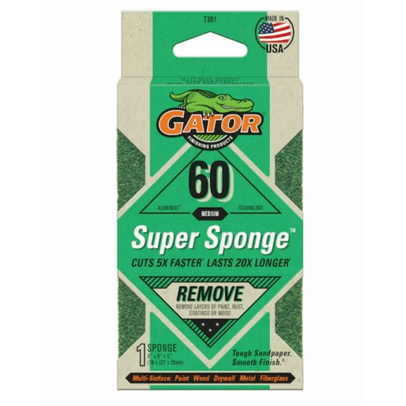 Gator AlumiNext Extra coarse 60-Grit Sanding sponge 3-in x 5-in