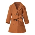 thumbnail image 1 of Posijego Manteau Robe pour Filles Mode Col à Revers Simple Boutonnage Longue Veste Automne Hiver 2-6 Ans, 1 of 6