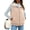 Khaki, variant on Women's Fleece Vest Zipper Reversible Jacket Fall Coat S-2XL