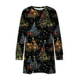 thumbnail image 4 of Christmas Outfit for Women Long Sleeve Loose Fit Tunic Tops with 2 Pockets Crewneck Xmas Printed T-shirts (XL, Multicolor 01), 4 of 5