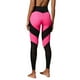 thumbnail image 1 of Leggings de patchwork de cintura alta para mujer: pantalones deportivos elásticos que realzan las caderas, poliéster y spandex para yoga/fitness, 1 of 6
