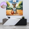 thumbnail image 4 of Happy Father's Day Miniature Pinscher Playing Basketball with Best Dad Jersey Tapestry Mini Pin Dog Lover Wall Hanging Backdrop Home Decor - 13006, 4 of 5