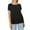 Black, variant on Hauaitttt Women's Casual Loose Doll with Ruffled Edge Solid Color Short Sleeved Top Casual Raglan Tee Women Shirt Polyester Spandex Medium Women Shirt Athletic Shirts Pack Women Short Sleeve Athletic