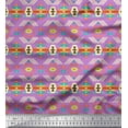 thumbnail image 1 of Soimoi Satin Silk Fabric Geometric Southwestern Printed Fabric 1 Yard 42 Inch Wide, 1 of 1