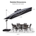 thumbnail image 3 of Purple Leaf 11 ft Grey Square LED Patio Cantilever Umbrella, 3 of 5