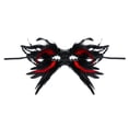 thumbnail image 3 of Red Halloween Masquerade Mask for Women with Black Feathers and Lace Half Mask, Elegant Mask for Masquerade Party And, Adult Halloween Party Favors Gift for Halloween Birthday, 3 of 5