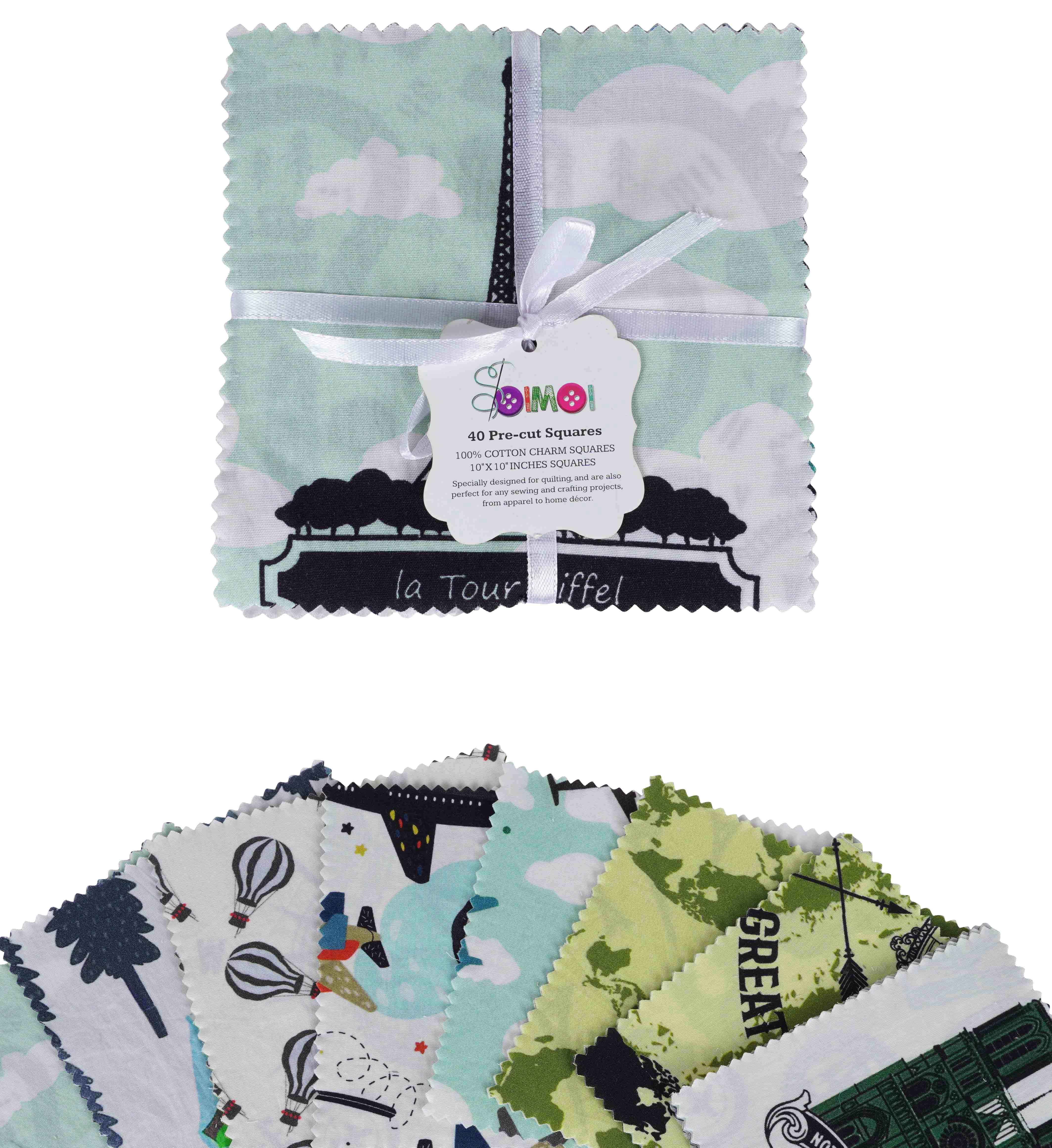 Precut 10-inch Prints Cotton Fabric Bundle Quilting Squares Charm Pack DIY Patchwork Sewing Craft