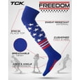 thumbnail image 2 of TCK Freedom Dugout USA Stars & Stripes Baseball & Softball Socks, Over the Knee - Royal/Scarlet/White, X-Large, 2 of 2