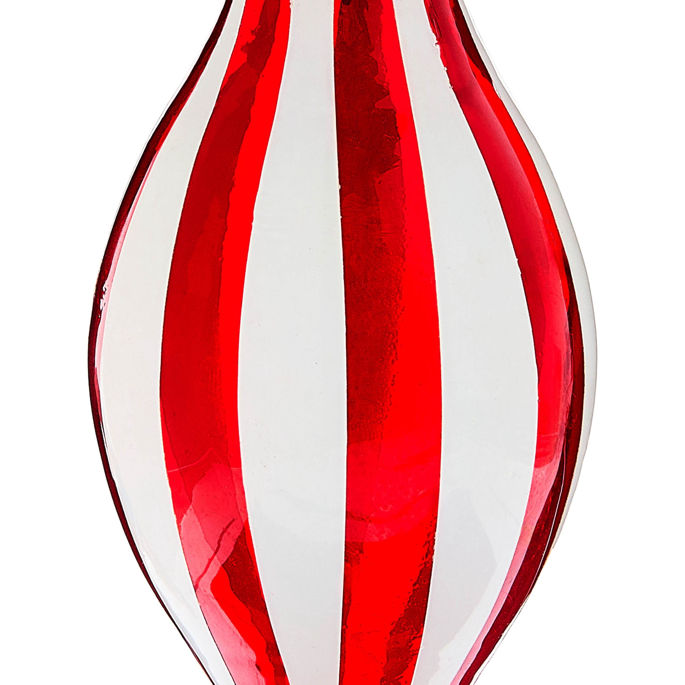 Red and White Glass Finial Christmas Ornament, 7", by Holiday Time