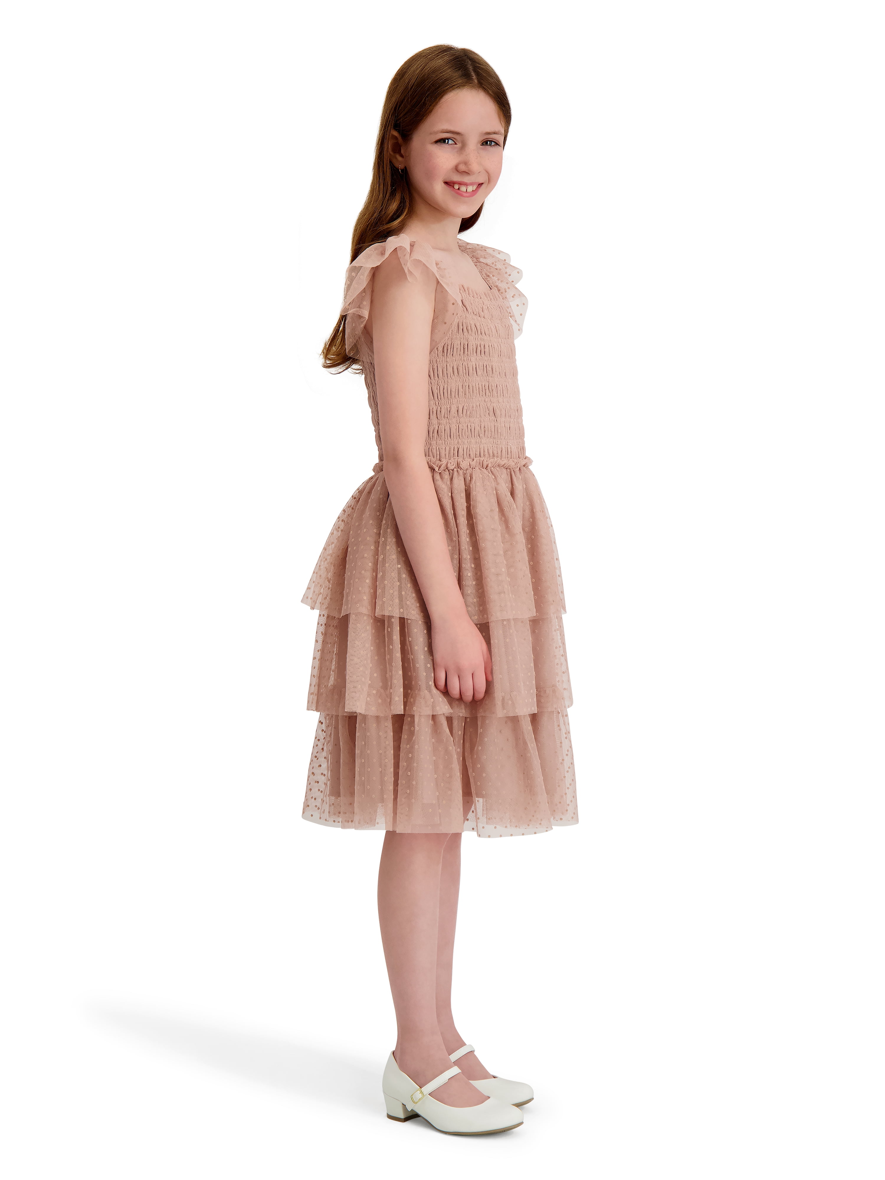 Kensie Girl Smocked Swiss Dot Dress, Sizes 4-16