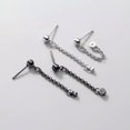 thumbnail image 3 of K-KED 925 Sterling Silver/Black Plated Bead Chain Two Way Wearing Stud Earrings-Black, 3 of 6