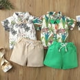 thumbnail image 6 of Esho Toddler Boys Cartoon Animal Print Shirt + Shorts Kids Summer Beach Outfit Set 6M-4T, 6 of 6