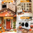 thumbnail image 4 of Fall Gnome Pumpkin Decorative Kitchen Rugs and Mats Set of 2, Fall Thanksgiving Gnome Sunflower Maple Leaves Seasonal Decorative Kitchen Mat 17"x47"+17"x30", 4 of 6