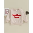 thumbnail image 2 of Suealasg Toddler Girl Valentine’s Day Sweatshirts 6M 12M 18T 24T 3T 4T Baby Valentine’s Day Clothes Fuzzy Letter Embroidery Long Sleeve Round Neck Pullover Tops for Kids Girls, 2 of 9