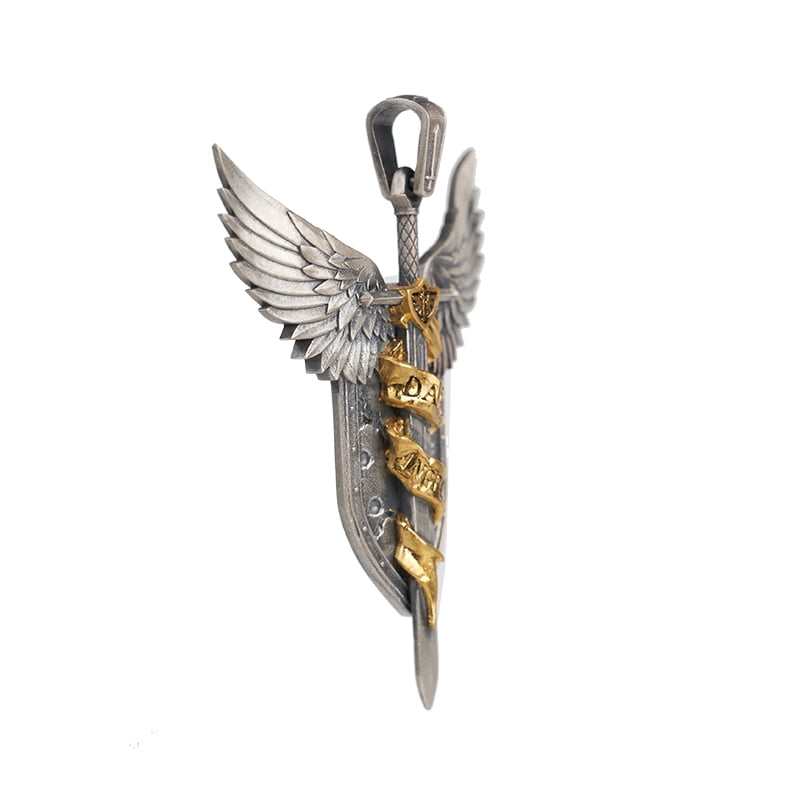 Starforged Lion El'Jonson Warhammer 40K Dark Angels Necklace Men's Space Marines Pendant Gold Inlaid