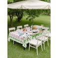 thumbnail image 3 of Outdoor Tablecloth with Umbrella Hole and Zipper, Easter Rectangle Table Cloth 60x84 Inch Waterproof Tablecloth, Spring Gnomes Floral Bunny Duck Green Pink Plaid Picnic Table Cover for Patio Camping, 3 of 7