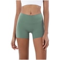 thumbnail image 2 of Dwaogom Women Workout Shorts Scrunch Butt Lifting Gym Shorts Seamless Yoga Biker Shorts Solid Color Elastic High Waist Lift The Hip Yoga Shorts Slim Pants, 2 of 3
