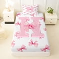 thumbnail image 3 of Erosebridal Dreamy Princess Style Twin Sheet Sets,Pink Bowtie Monogrammed H Bedding For Princess 3pcs, 3 of 6