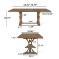 thumbnail image 3 of GDF Studio Luoma Rustic Wood Expandable Dining Table, Natural, 3 of 8