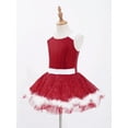 thumbnail image 6 of Kaerm Kids Girl Sequins Dance Leotard Dress Christmas Santa Outfits Ballet Skating Dancewear Gym Bodysuit Red 8, 6 of 7