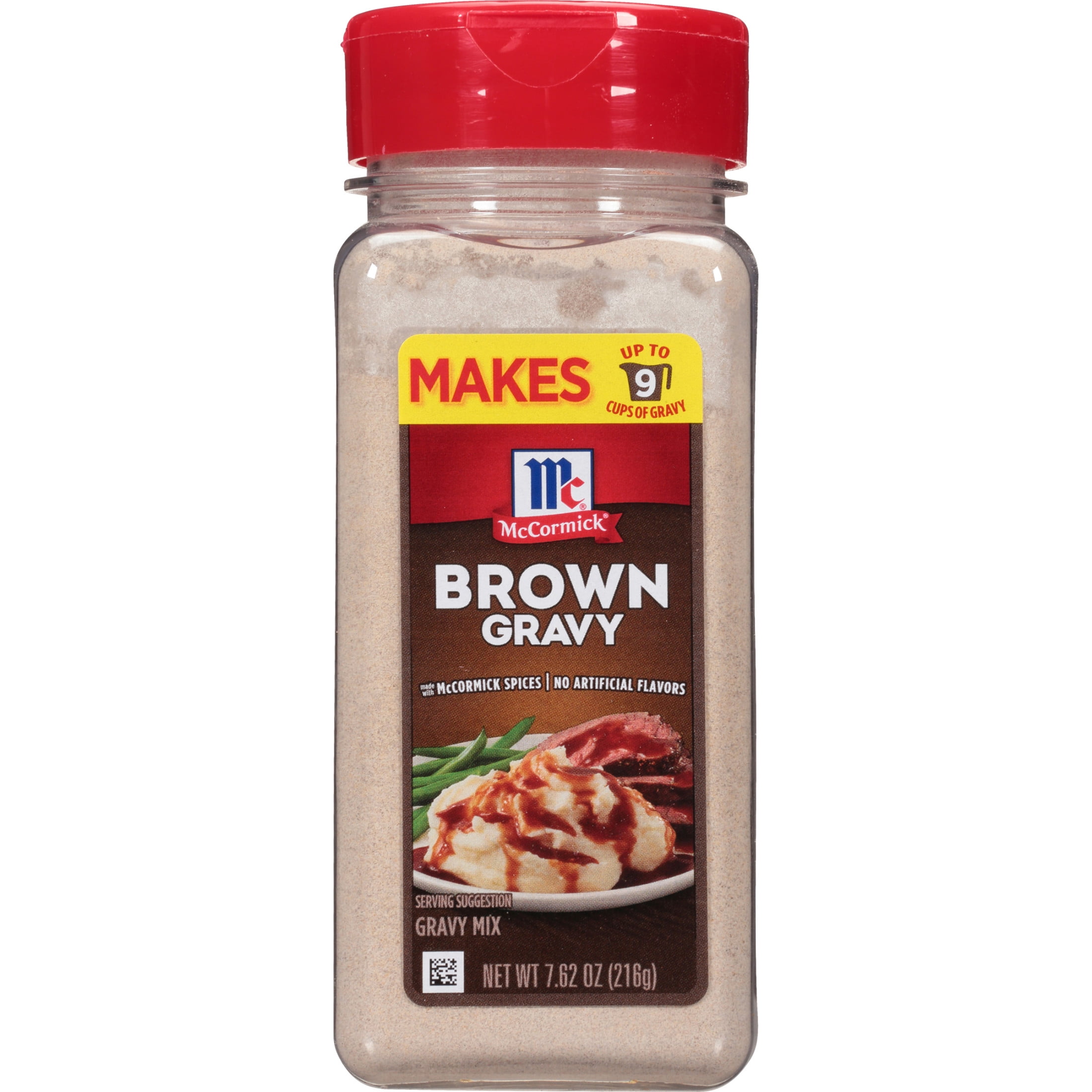 (6 pack) McCormick No Artificial Flavors Brown Gravy Seasoning Mix, 7.62 oz Bottle