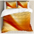 thumbnail image 3 of Orange and Yellow Duvet Cover Set, Abstract Vivid Colors in Wavy Composition Fantasy Romantic Curves, Decorative 2 Piece Bedding Set with 1 Pillow Shams, Twin Size, Orange Yellow, by Ambesonne, 3 of 3