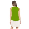 thumbnail image 3 of eloria Women's Georgette Pleated Boat Neck Sleevless Summer Casual Midi Dress, Color : Parrot Green | Size : M, 3 of 5