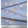 thumbnail image 3 of Soimoi Silk Fabric Circle,Pig & Sheep Kids Print Fabric by Yard 42 Inch Wide, 3 of 3
