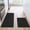 Black, variant on Buganda Kitchen Rugs and Mats, Sets of 2 Runner Rugs, Anti Fatigue Kitchen Rugs, Non Slip Waterproof Floor Mats, 17.3"x48" 17.3"x29", Grey