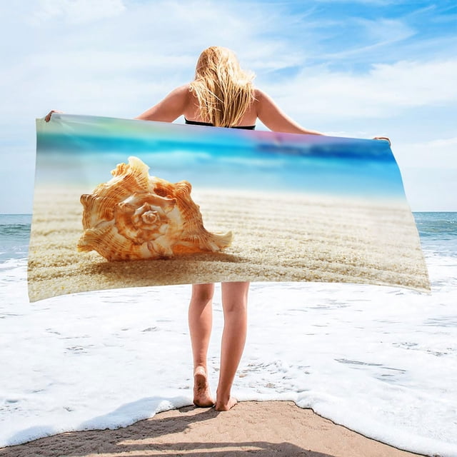 LSLJS Beach Serviette de Plage Été Essentials Serviettes de Plage en Microfibre Super Légères Serviette de Bain Colorée Couverture de Plage Résistante au Sable Serviette Multi-Usage pour Voyage Piscine 30x60 Pouces