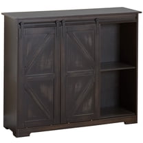 Distressed Sideboard Buffet Cabinet with Sliding Rail Barn Doors