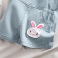 thumbnail image 5 of CYRBOKO Baby Girls Short Denim Overalls, Casual Loose Summer Cute Sleeveless Jumpsuits Blue Size 0-1 T, 5 of 5